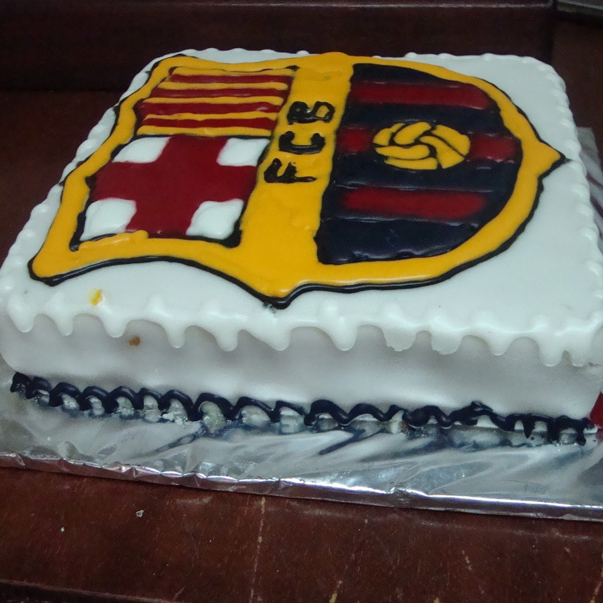 Barcelona themed celebration cake